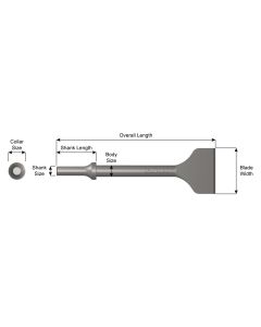 A910-1-1/2  Ajax Wide Flat Chisel 