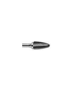 1/4 x 5/8 F Round Nose standard cut carbide bur